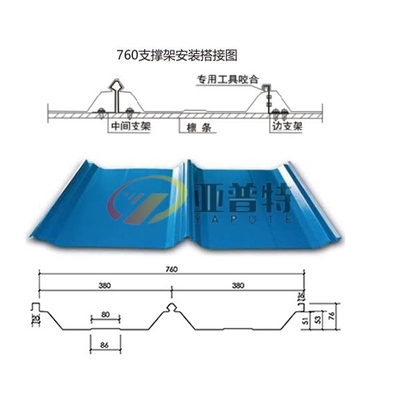 隐藏式屋面板YX76-380-760彩钢瓦
