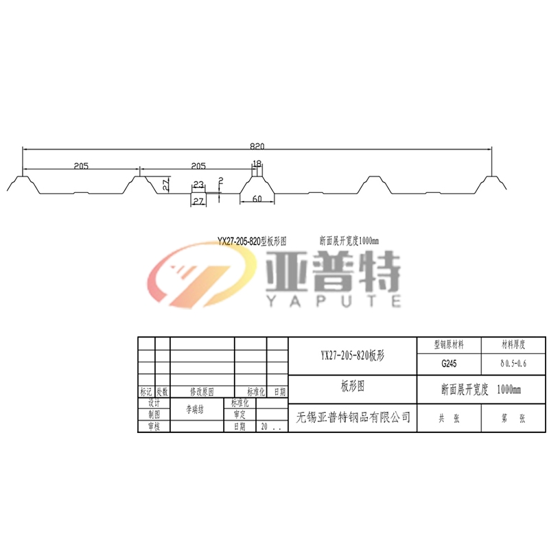 YX27-205-820板形